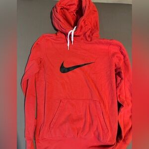 Nike women’s hooded sweatshirt. Red orange (more red). Size Small.